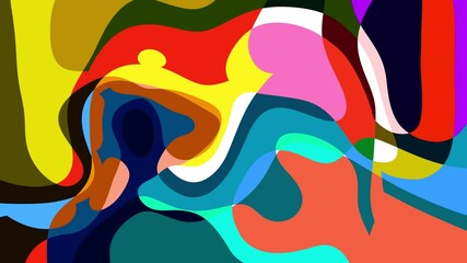 Poster - colorful abstract psychedelic fluid background for summer music festival