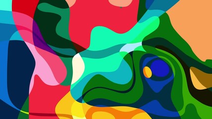 Poster - colorful abstract psychedelic fluid background for summer music festival
