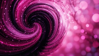 Poster - Abstract pink swirl with glittering bokeh effect in vivid circular motion