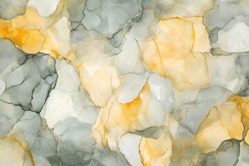 Poster - Abstract art painting in gray, beige, and gold colors