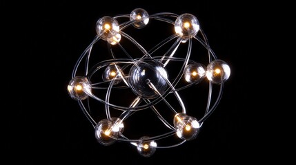 Poster - a physics demonstration of an electron cloud surrounding the nucleus in quantum mechanics
