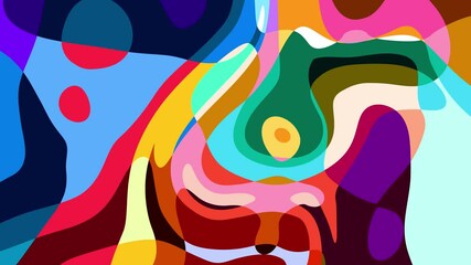 Poster - Colorful abstract psychedelic fluid background for summer music festival	
