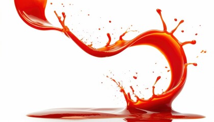 Poster - Dynamic red paint splash on white background