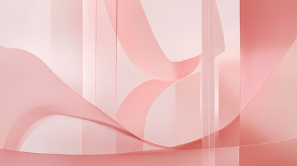 Fototapete - Abstract pink shapes flowing and intertwining with glass panels