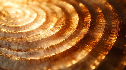Fototapete - Golden concentric circles creating a stunning visual effect