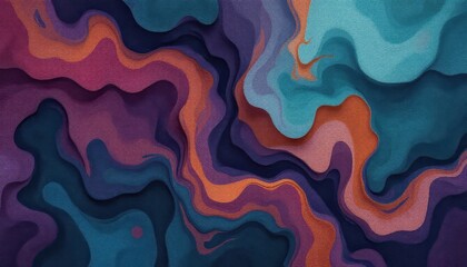 Poster - Abstract colorful contoured patterns with vibrant swirling shapes and bold contrasting hues