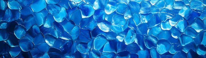 Poster - Mesmerizing blue water crystal pattern background with reflective and shiny geometric mosaic texture  Elegant and stylish abstract design for decorative creative or digital graphic purposes