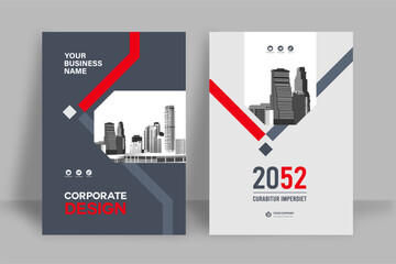 Wall Mural - City Background Business Book Cover Design Template