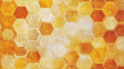 Poster - a repeating honeycomb pattern with soft yellow and warm orange tones, creating a cozy, inviting atmo