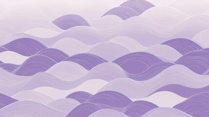 Poster - A repeating wave pattern in soft shades of purple and lavender, designed to evoke tranquility and relaxation, making it an ideal background for wellness or mindfulness content.