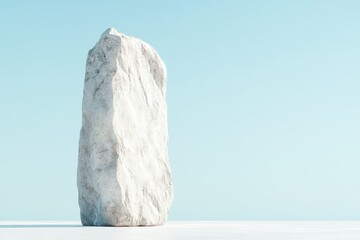 Fototapete - Standing rock formation presented on a white platform backdrop