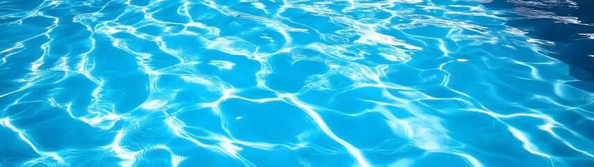 Aufkleber - Serene tranquil and beautiful rippling water surface with vibrant blue color reflecting the clear sky and warm sunshine
