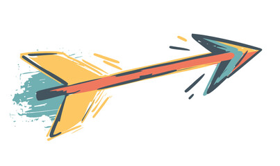 Poster - Colorful Hand-Drawn Arrow Vector on Transparent Background for Graphic Design and Presentations