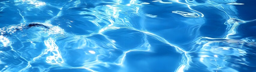 Fototapete - Stunning reflection of a rippling transparent water surface with shimmering light and a tranquil calming ambiance  This serene aquatic background creates a captivating and refreshing visual scene