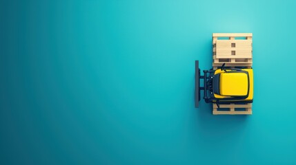 Poster - A forklift carefully placing a pallet of goods onto a truck, emphasizing the precision and care involved in the freight industry.