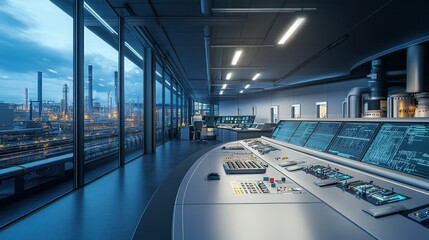 Poster - A smart control room overseeing global CCUS performance in renewable-powered industries.