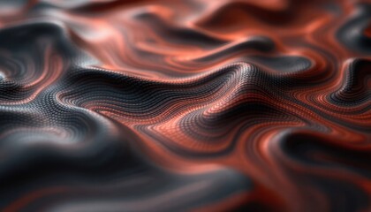 Poster - Abstract red and black wavy fabric texture with digital pattern