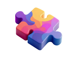 Aufkleber - Colorful Abstract Puzzle Piece Design Reflecting Creativity and Collaboration in Modern Art
