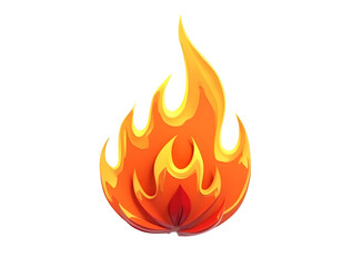 Aufkleber - A Vibrant Illustration of a Stylized Flame Emphasizing the Beauty of Fire and Heat