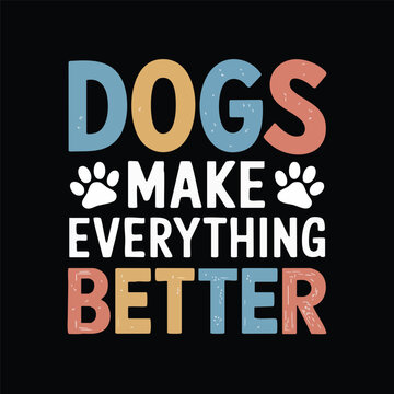 happy birthday design with dog lettering