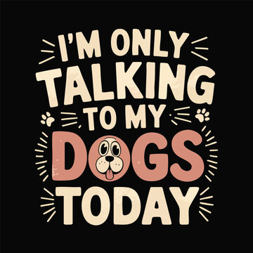 Dog lettering vector illustration birthday card 