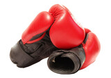 Red boxing gloves isolated