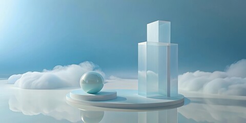 Wall Mural - abstract minimalist architectural scene