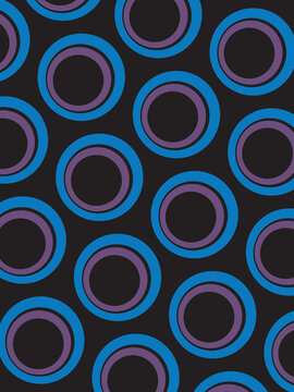 Retro abstract background vector, vintage geometric circle design, simple colorful lines classic wallpaper on dark background.