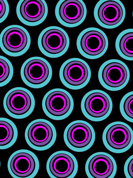 Retro abstract background vector, vintage geometric circle design, simple colorful lines classic wallpaper on dark background.