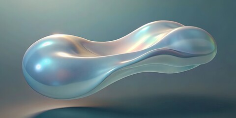Wall Mural - abstract pearl-like form, iridescent, 3d render