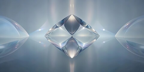 Wall Mural - abstract crystal structure, light reflection, geometric background