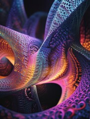Aufkleber - Colorful abstract patterns swirl in vivid hues creating a vibrant visual experience. Generative AI