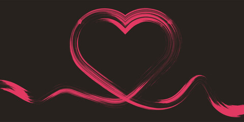Wall Mural - graffiti spray red heart shapes with ink drips. brush drawn grunge vector love elements isolated on 