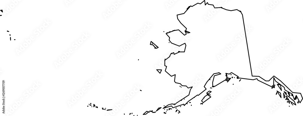 Alaska State Map - Outline Vector SVG Illustration Stock Vector | Adobe ...