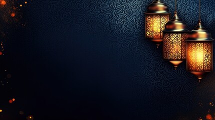 Wall Mural - Decorative lanterns against a textured dark background, evoking a warm, festive atmosphere.