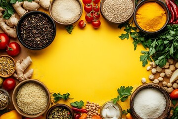 Wall Mural - Colorful Food Ingredients Arrangement