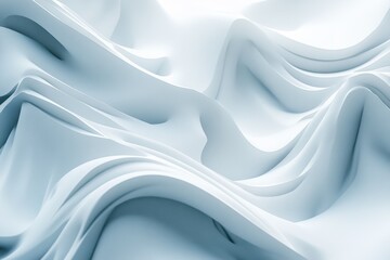 Poster - This image showcases a soft, flowing texture of light blue fabric, creating an abstract background. The gentle curves and waves evoke a sense of tranquility and elegance.