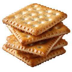 Crackers isolated on transparent background