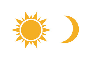 Poster - Sun and moon flat icon. Sign sun and moon. Vector logo for web design, mobile and infographics. Vector illustration eps10. Isolated on white background.