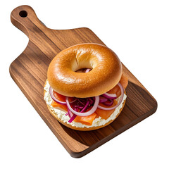 Canvas Print - bagel with cream cheese