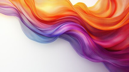 Wall Mural - Colorful flowing fabric waves creating a vibrant abstract background with smooth gradients and texture