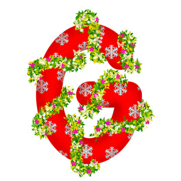 Letter G design with floral and vine pattern with butterfly. Perfect for floral themed decoration or invitation. Vector illustration, art and festival drawing.