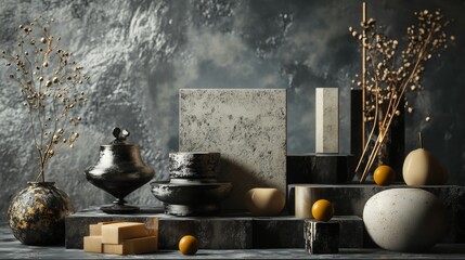 Elegant Still Life with Modern and Rustic Decor