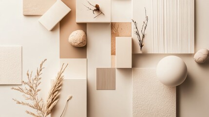 Wall Mural - Minimalist abstract composition with geometric shapes