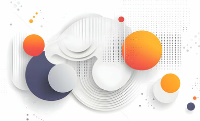 Poster - Abstract technology background vector presentation design with digital elements and circles on a white background