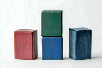 Poster - blue, green, and red wooden blocks
