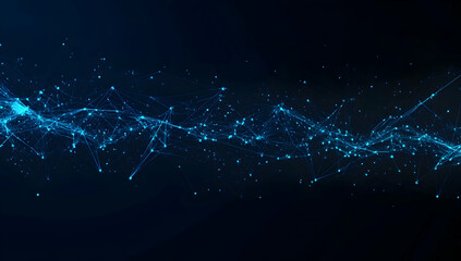 Poster - stock market graph with blue lines and icons