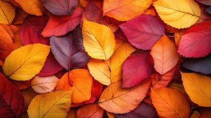 Poster - Colorful autumn leaves creating vibrant seasonal background