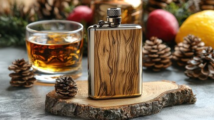 Poster - A rustic wooden piece featuring a classic lighter on a natural background