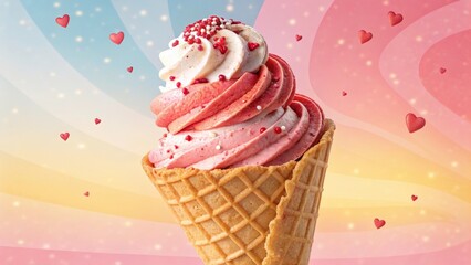 Wall Mural - Heart of Melting Ice Cream